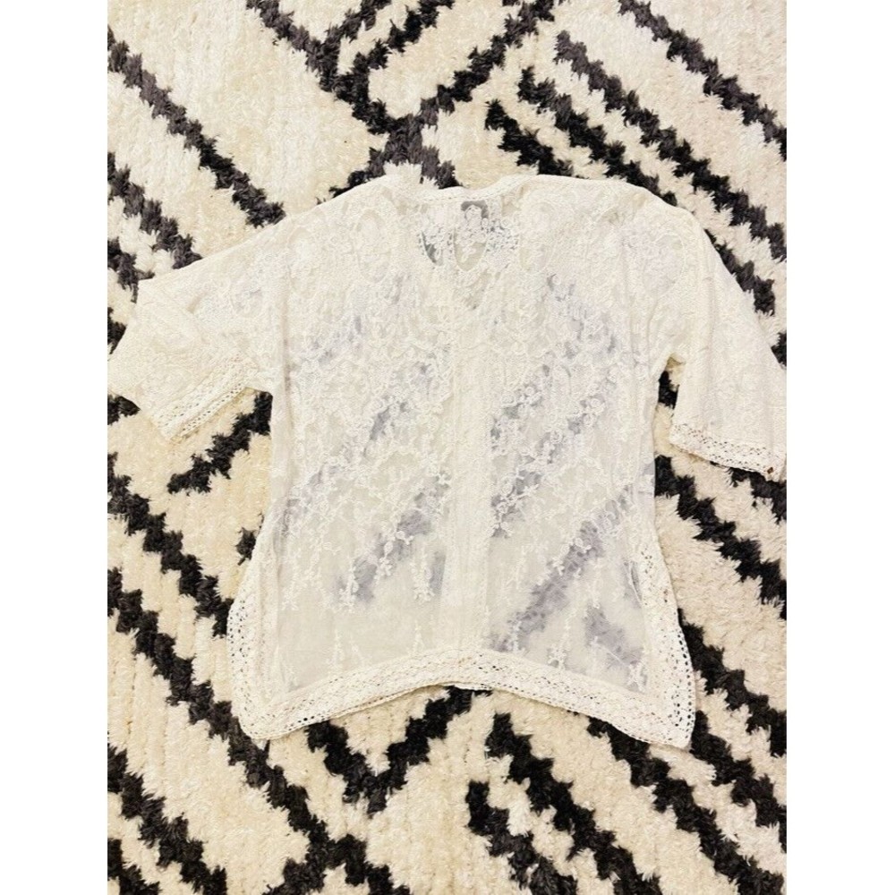 Chico’s Lace White Cream Tunic Top Women’s Size 1 Boho Chic Pretty